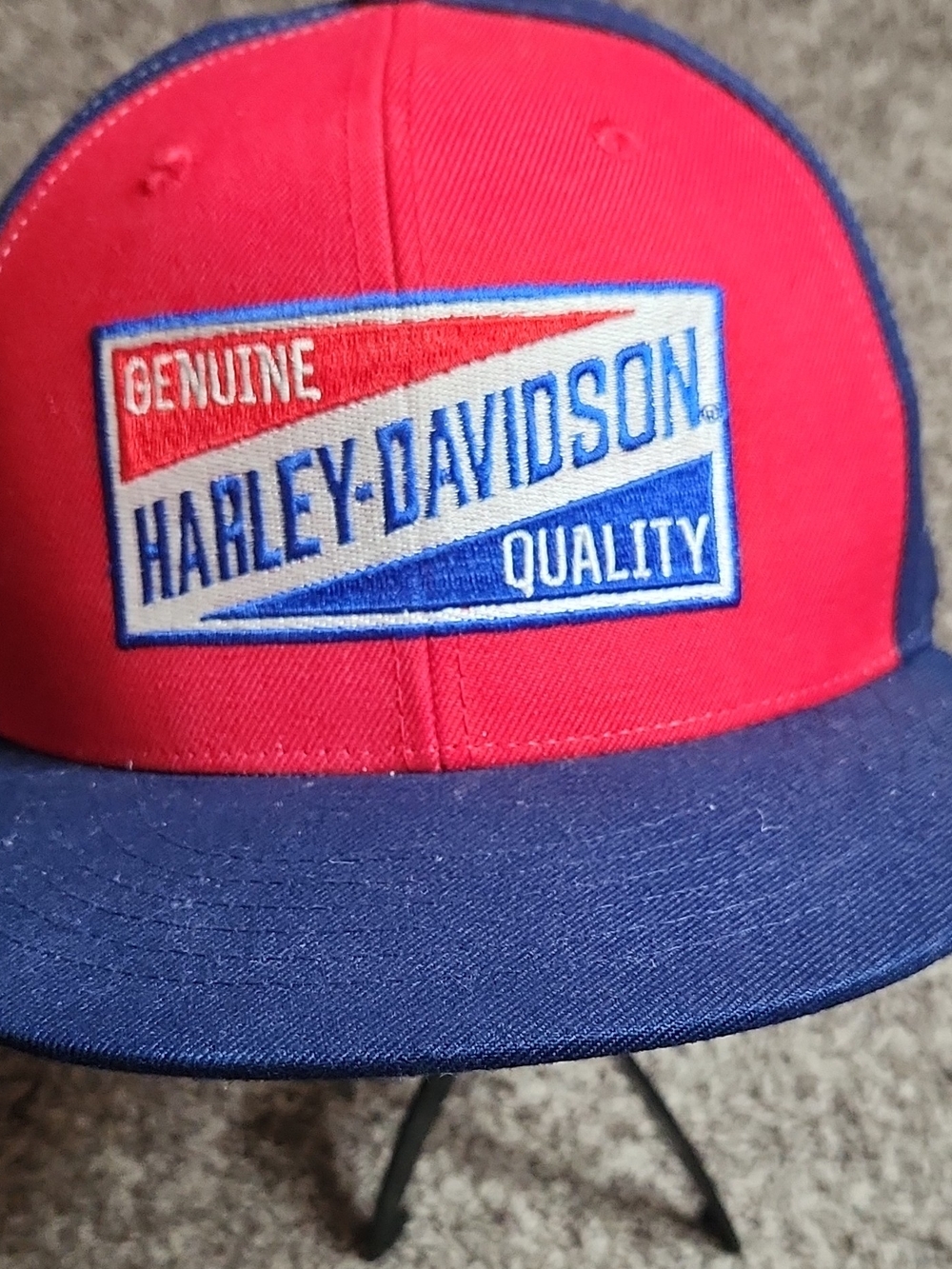 Harley-Davidson Men's Red and Navy Snapback Hat